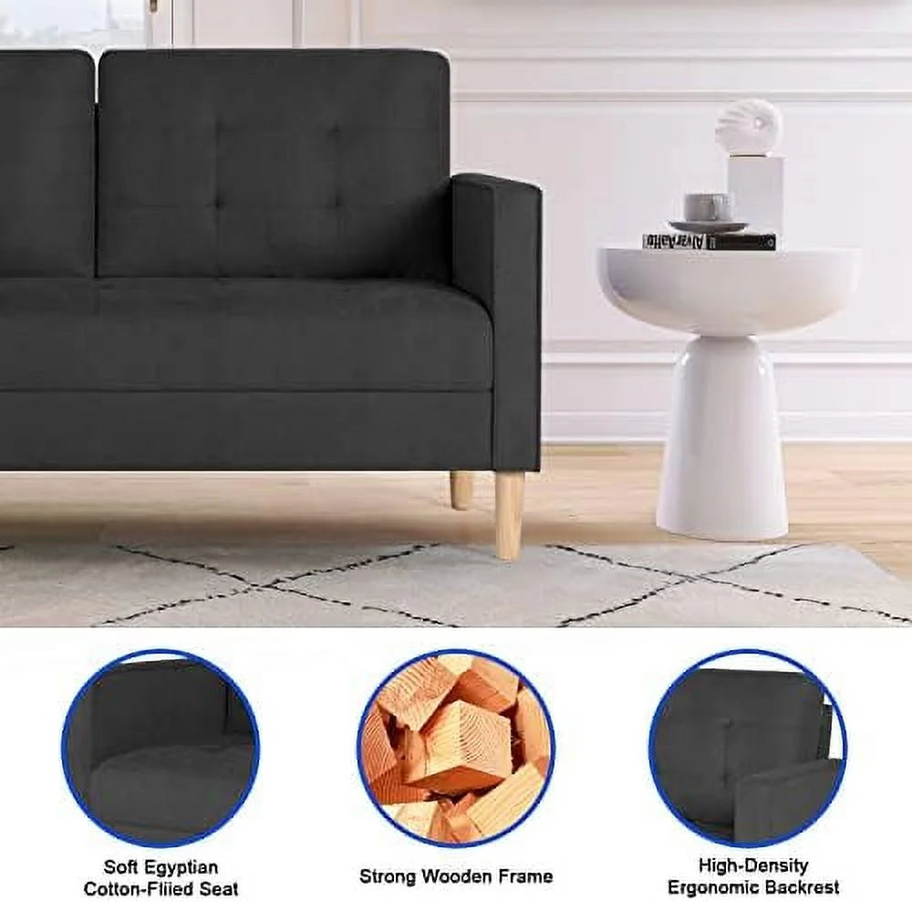 57" Tufted Loveseat and Chair Set of 2 Q352