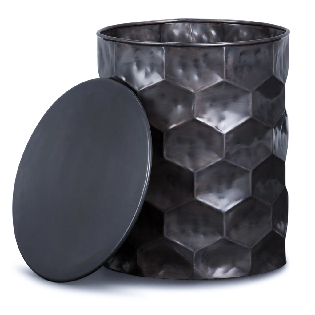 Bronze Metal Storage Accent Side Table K353203