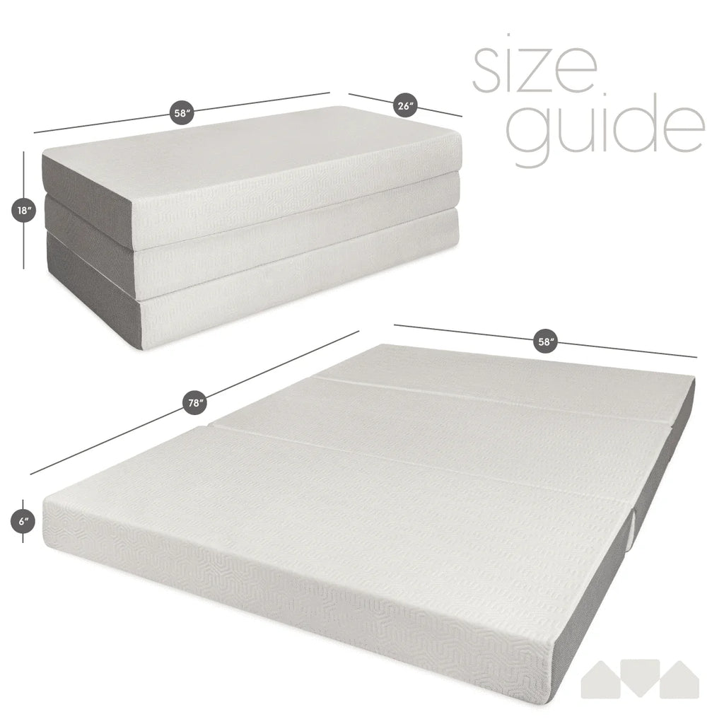 6-Inch Memory Foam Tri Folding Mattress Full Size U38043