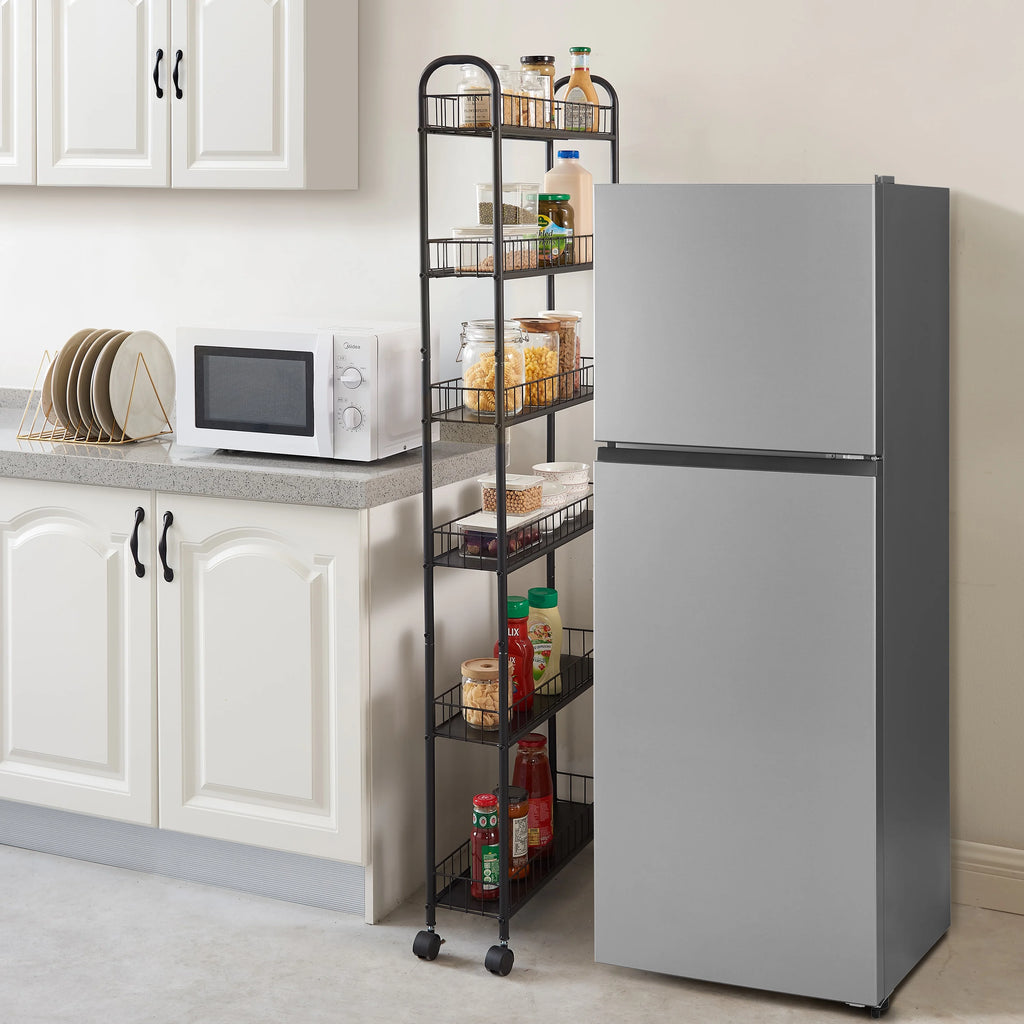 6 Tier Metal Wire Rolling Storage Cart with Baskets S72127