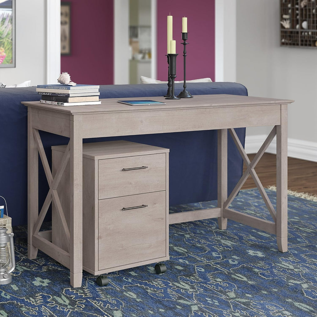 54W Computer Desk with Storage and 2 Drawer Mobile File Cabinet L268669