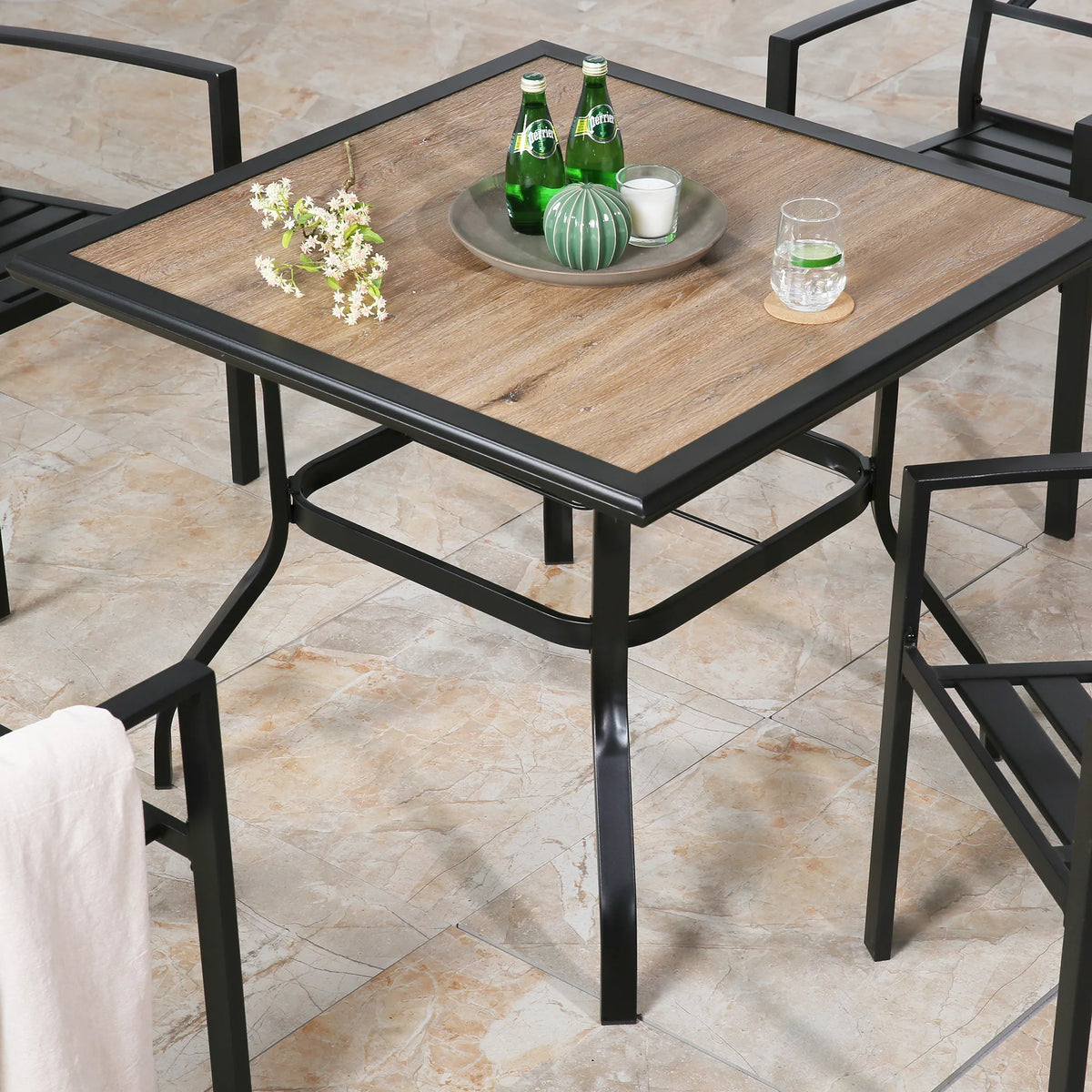 5 Pieces Outdoor Patio Dining Set with 4 Stackable Chairs O55200