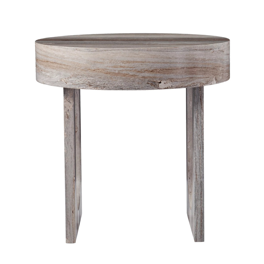 Round Faux Marble End Table E8540