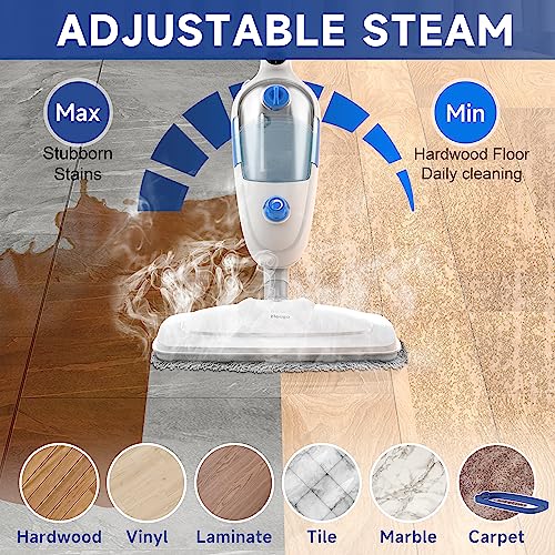 Lightweight Steam Mop with Adjustable Steam Modes and 2 Washable Pads N34248