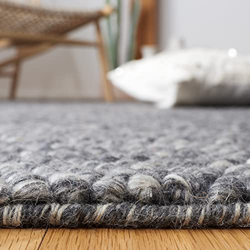 9' x 12' Beige Handmade Wool Area Rug W528126