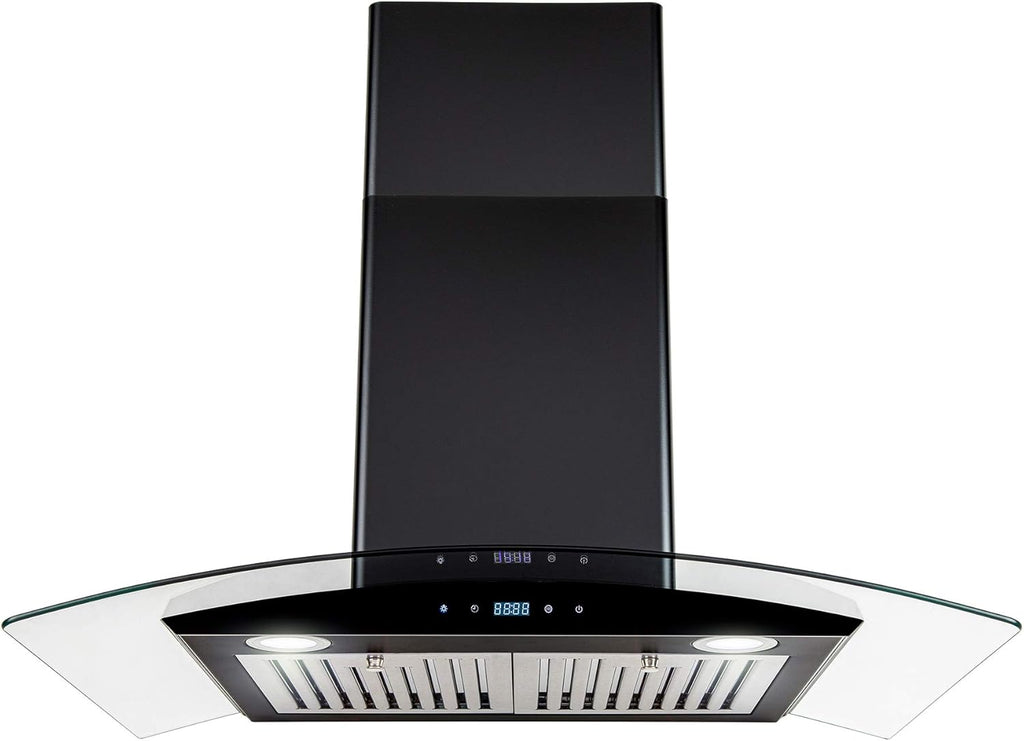 30 in Black Painted Stainless Steel Convertible Wall Mount Range Hood E74269