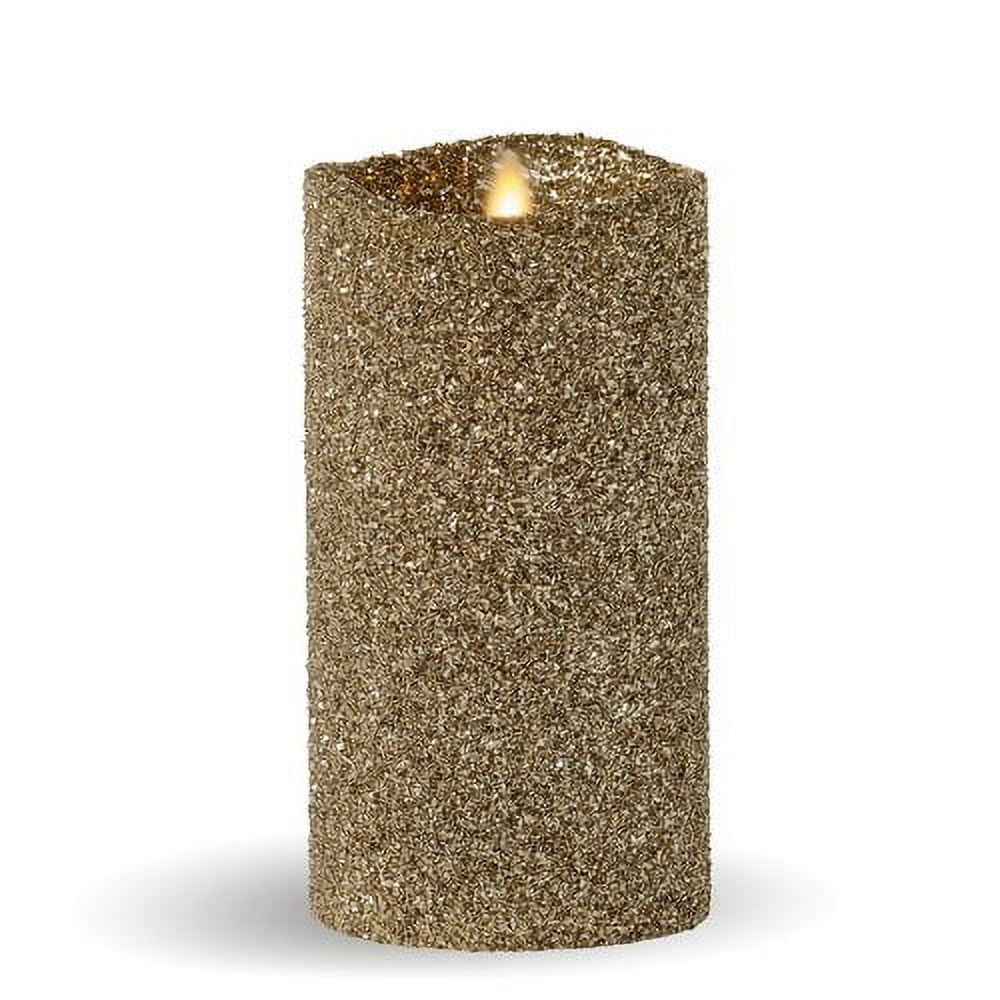 Blue Glitter Pillar Candle M8106