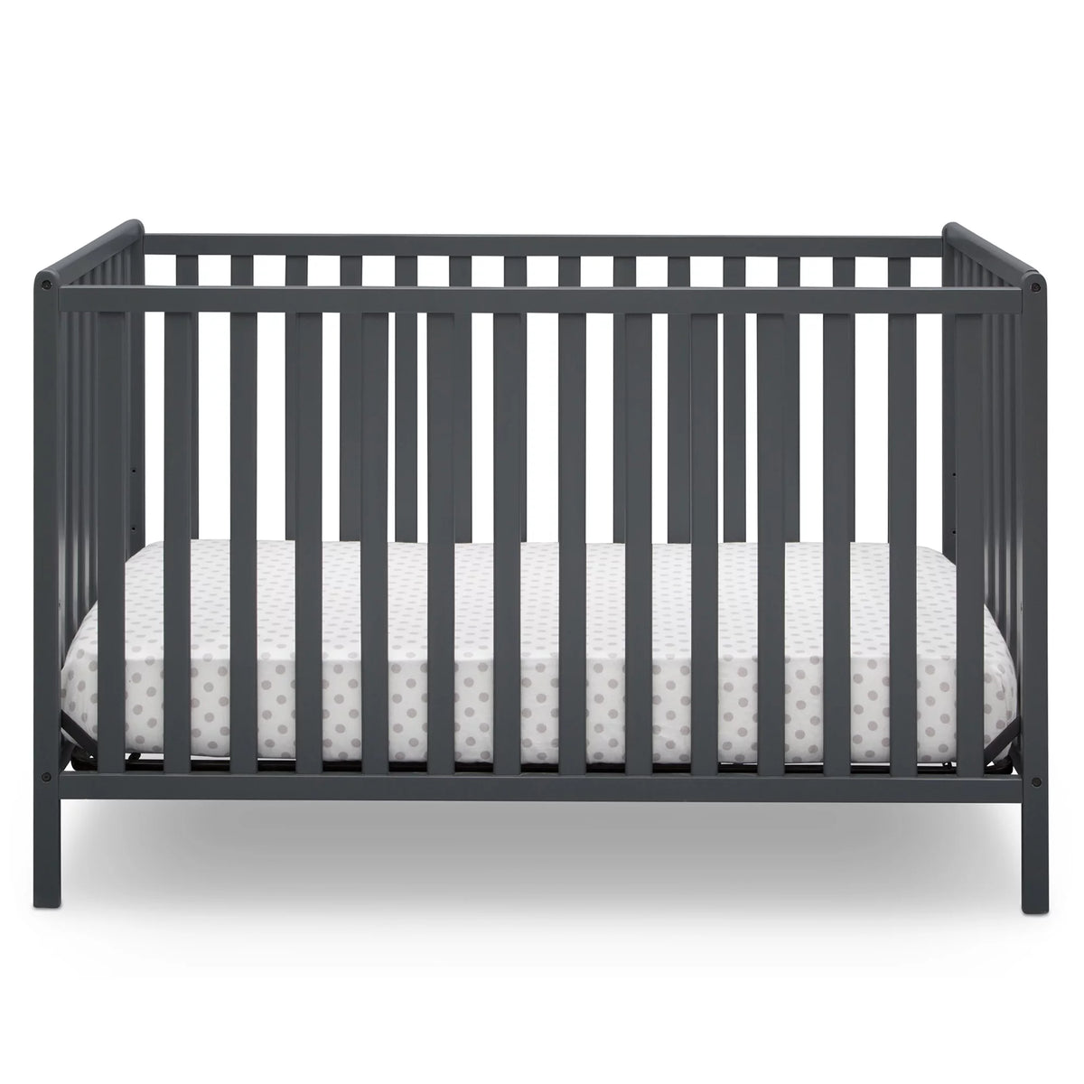 Charcoal Gray 4-in-1 Convertible Baby Crib B1926