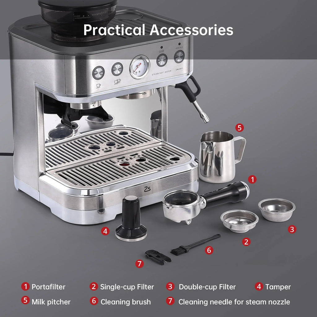 15 Bar Stainless Steel Espresso Machine I5975