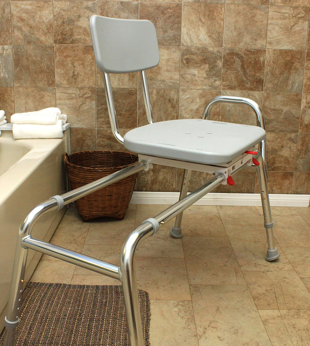 Swiveling and Sliding Bathtub Transfer Bench and Shower Chair D7998