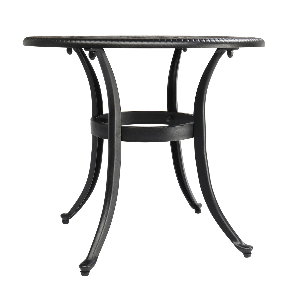 Black Cast Aluminum Round Outdoor Table C972
