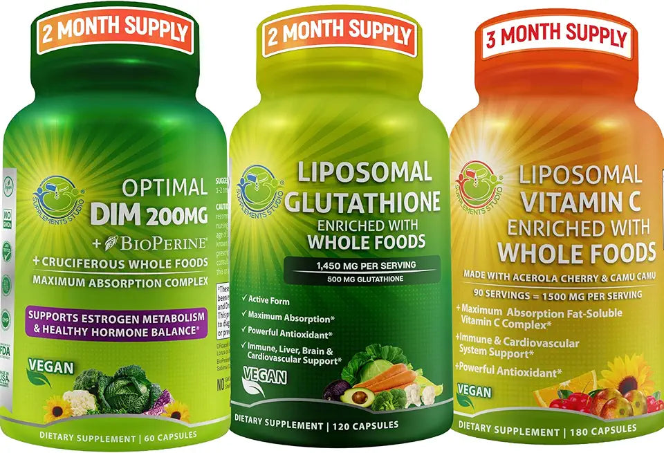 Liposomal Glutathione Bundle with Liposomal Vitamin C and DIM Q17811