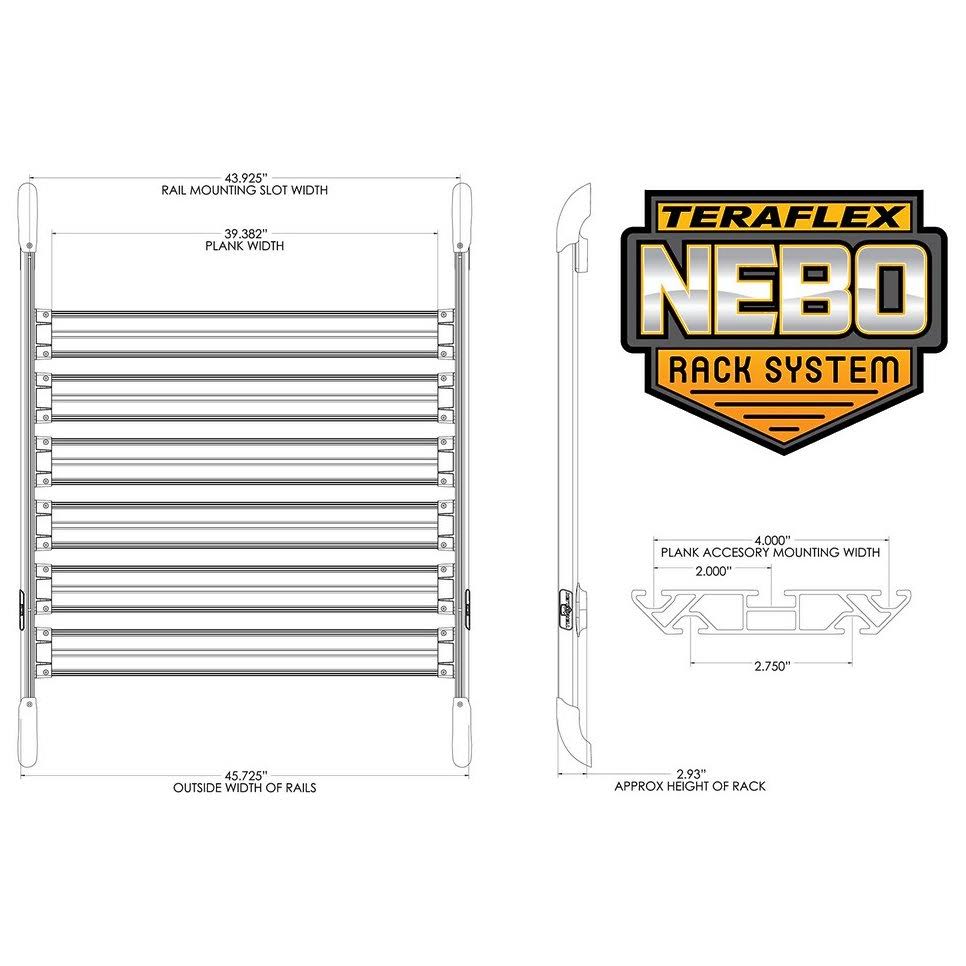 Black Roof Rack Cargo Slat Kit K7483