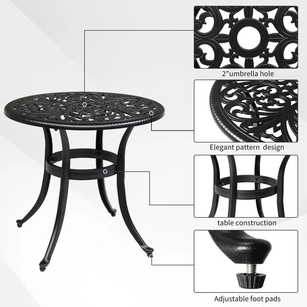 Black Cast Aluminum Round Outdoor Table C972
