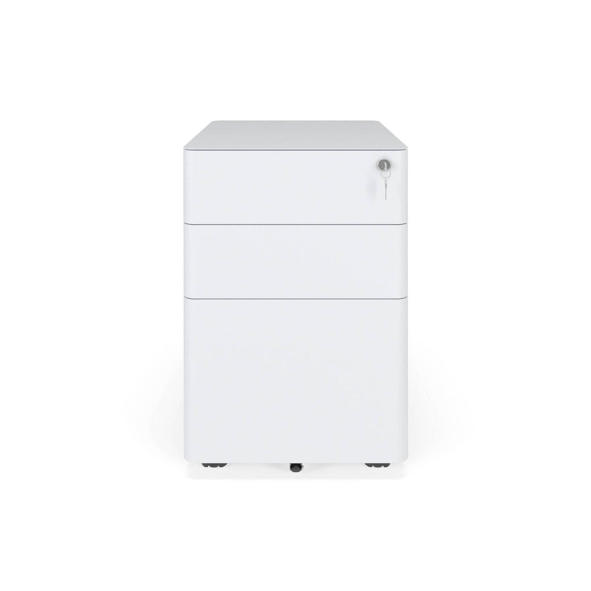 White Mobile Metal Pedestal Filing Cabinet G721359