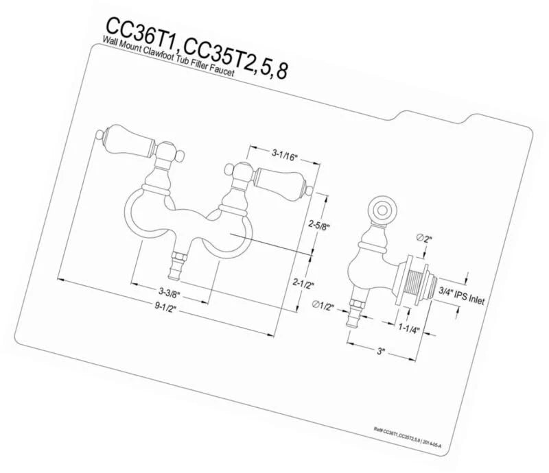 Oil Rubbed Bronze Wall Mount Tub Filler F258504