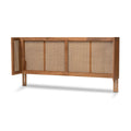 King Wood and Rattan Headboard Q4032