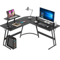 L-Shaped 51 Inches Corner Office Desk with Monitor Riser S58139