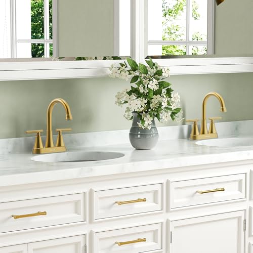 4 inch Matte Black 2-Handle Centerset Bathroom Sink Faucet with Pop-up Drain C735