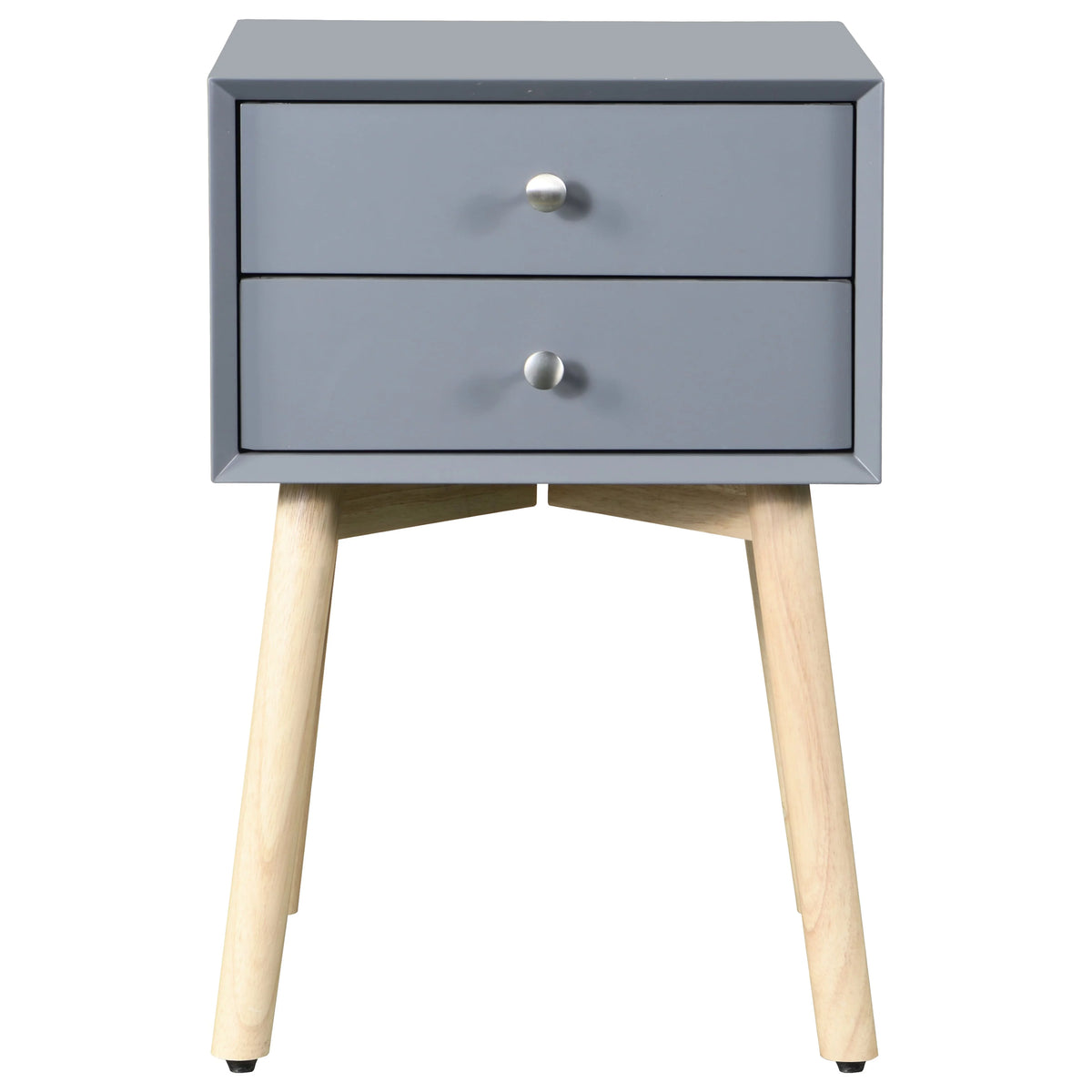 2 Drawer Rubber Wood Side Table H93374