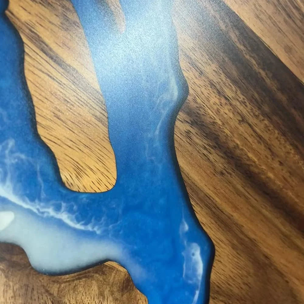Round Teak Wood Resin Coffee Table E56318