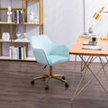 Aqua Light Blue Velvet Adjustable Height Office Chair F7496