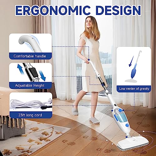 Lightweight Steam Mop with Adjustable Steam Modes and 2 Washable Pads N34248