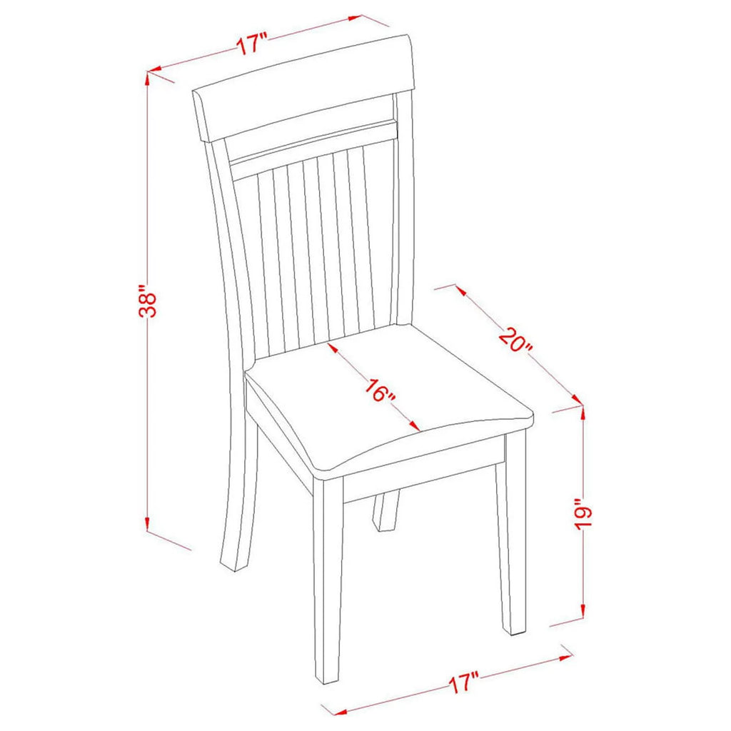 5 Piece Mahogany Rectangular Dinette Set with Leather Seat C5692