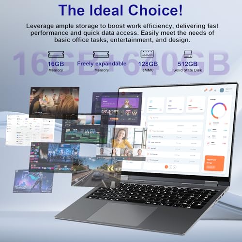 16 inch Convertible 2 in 1 Laptop with IPS FHD 360 Degree Touchscreen V51611