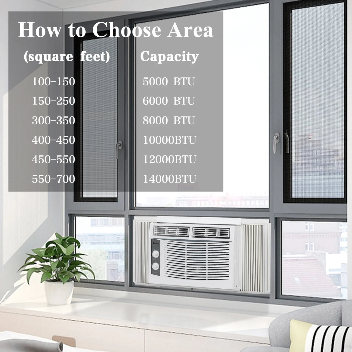 5000BTU 115V 450W White Window Air Conditioner G288321