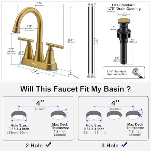 4 inch Matte Black 2-Handle Centerset Bathroom Sink Faucet with Pop-up Drain C735