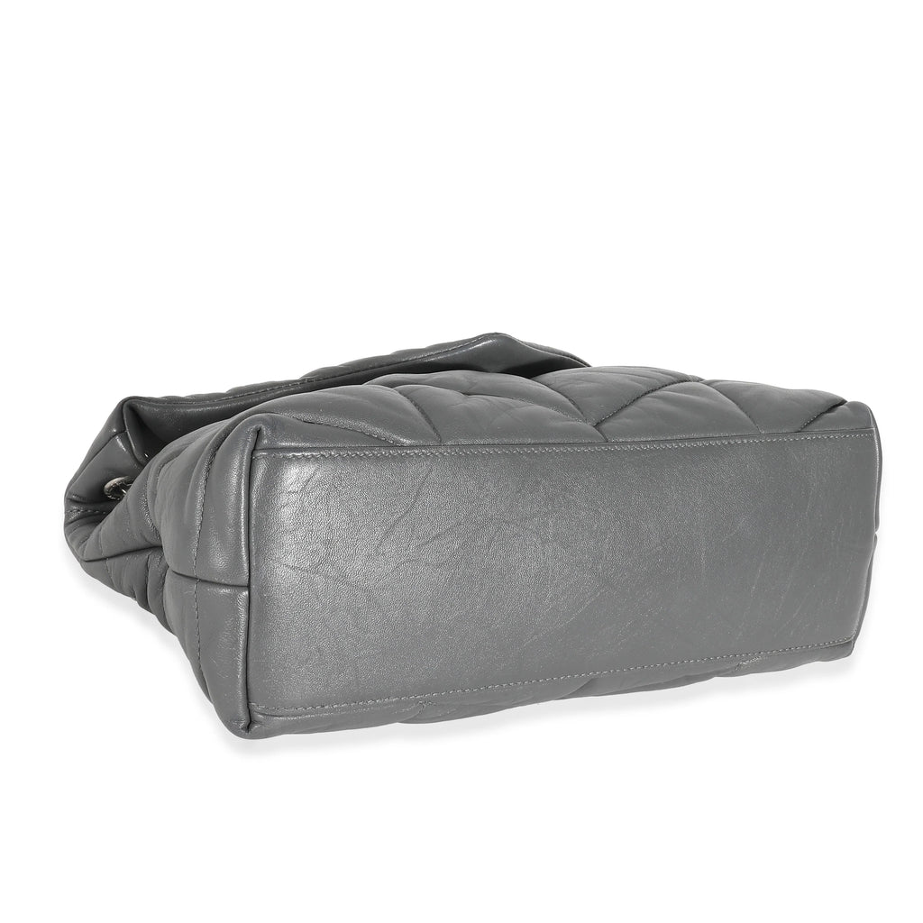Grey Quilted Leather Small Puffer X18523