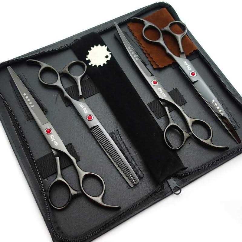 7.0in Titanium Dog Grooming Scissors Set 4pcs D579