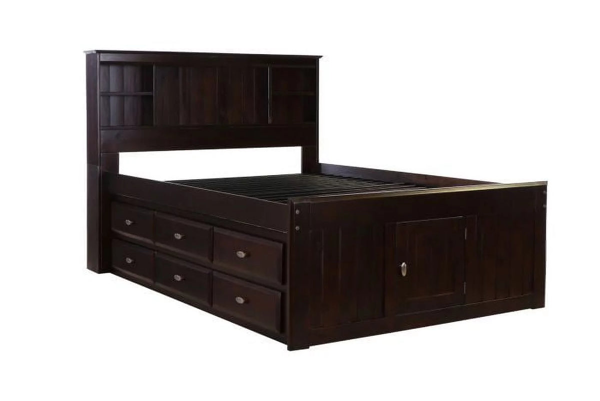 Full Size Bed Frame with Headboard and 6 Drawers K63260