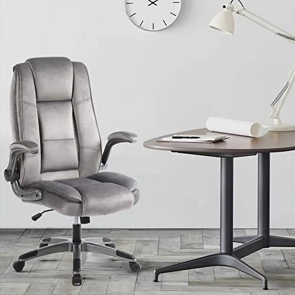 Leather Executive Office Desk Chair with Flip-up Arms R729