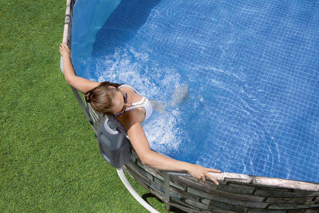 Coleman 20' Power Steel Comfort Jet Oval 48 Deep Metal Frame Above Ground Pool L9399
