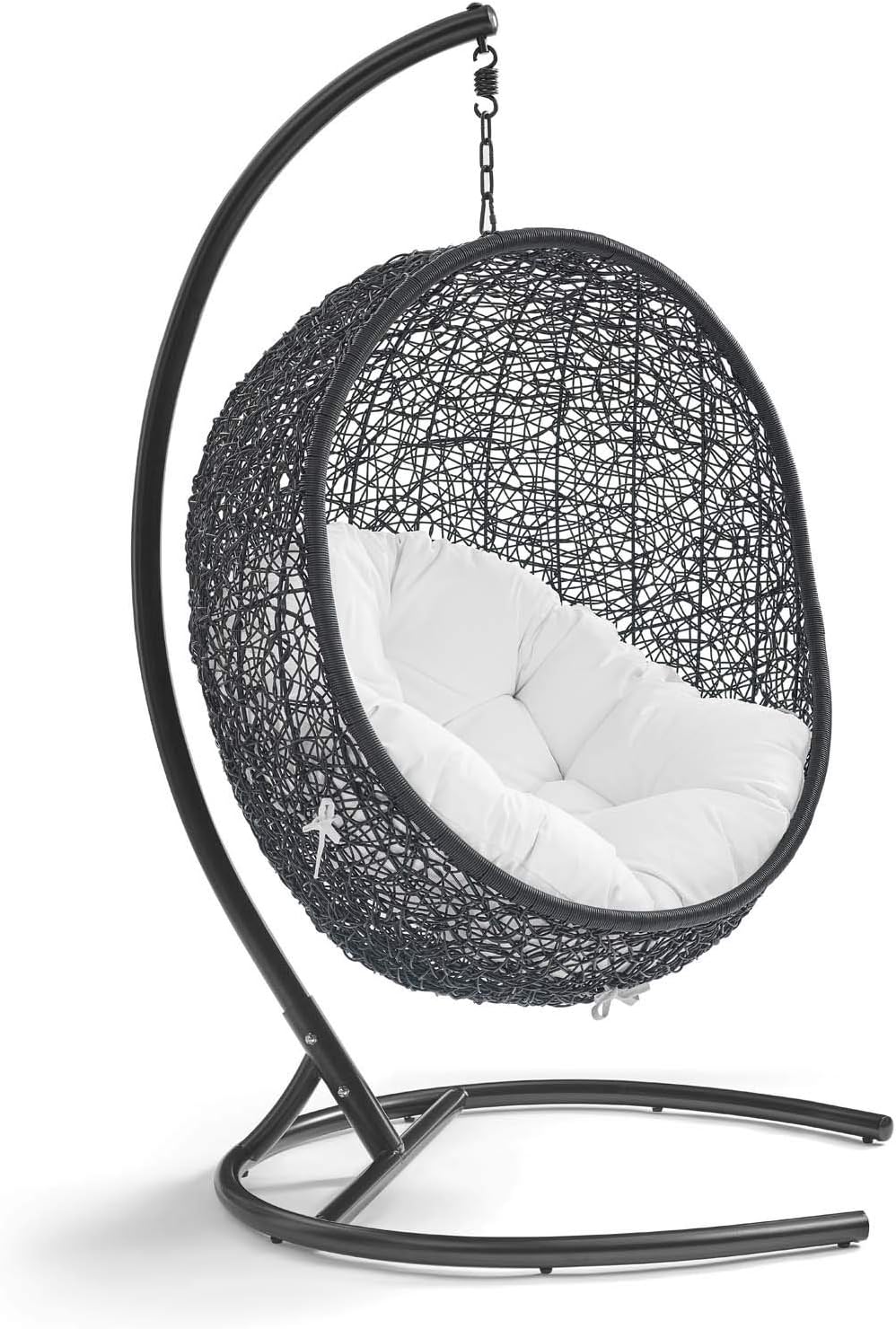 Navy Wicker Rattan Swing Chair with Stand Y5381