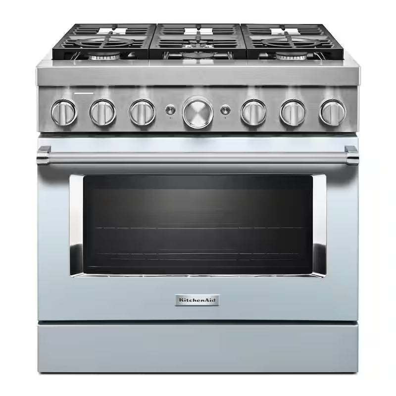 5.1 cu. ft. Dual Fuel Smart Range with 6-Burners in Misty Blue K435770