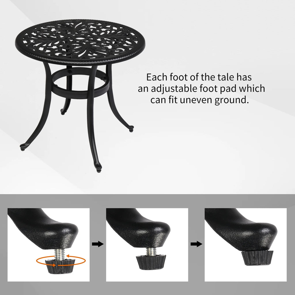 Black Cast Aluminum Round Outdoor Table C972