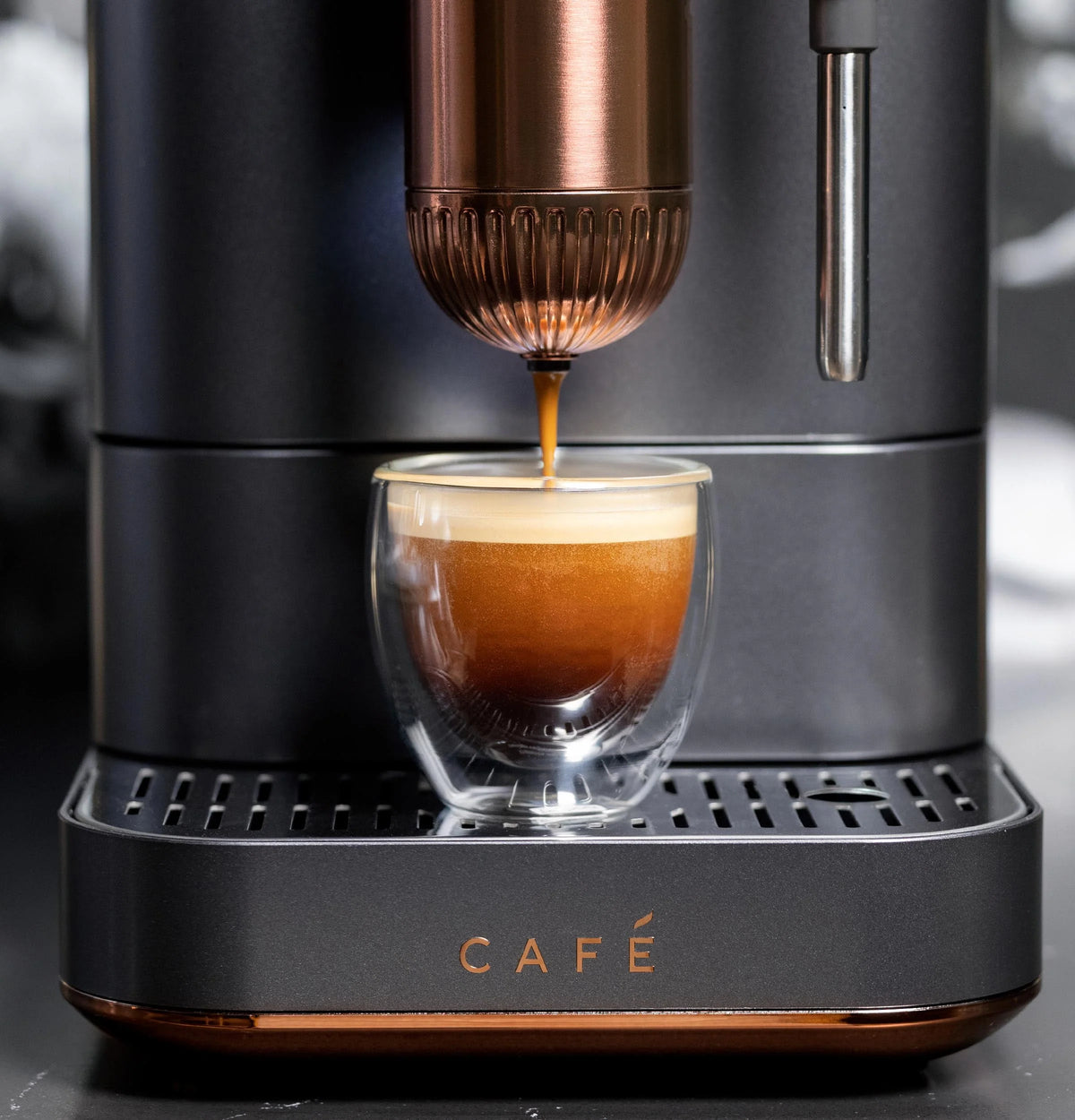 Automatic Espresso Machine with Milk Frother and Bean Grinder, Matte White 1.2 Liter T411