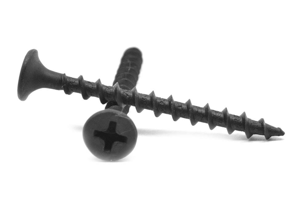 #6-18 x 1 1/8 Fine Thread Drywall Screw Phillips Bugle Head Black Phosphate 10000 Pk I107