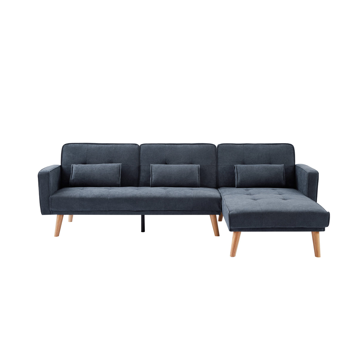 L-shaped Linen Sleeper Sectional Sofa I74718