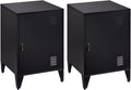 Black Metal Night Stands Set of 2 with 1 Door A33388