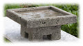 Hand Crafted Asian Temple Design Cast Stone Bird Bath F9050