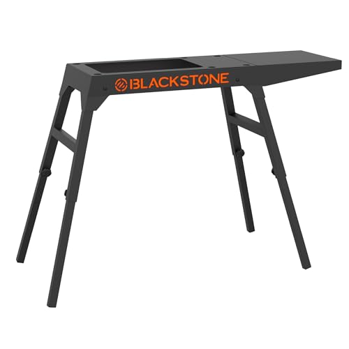 Collapsible Tabletop Griddle Stand with Adjustable Legs and Side Shelf W19008