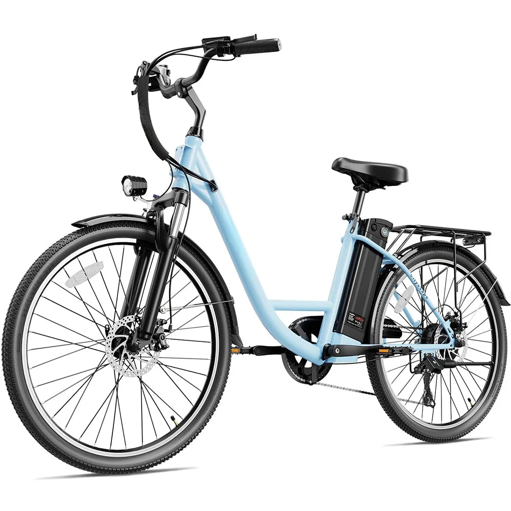 Electric Bike 350W 36V 10Ah Removable Battery 26 7 Speed Pink H4452