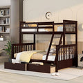 Full Over Full Wood Bunk Bed with Twin Trundle and 4 Drawer L678313