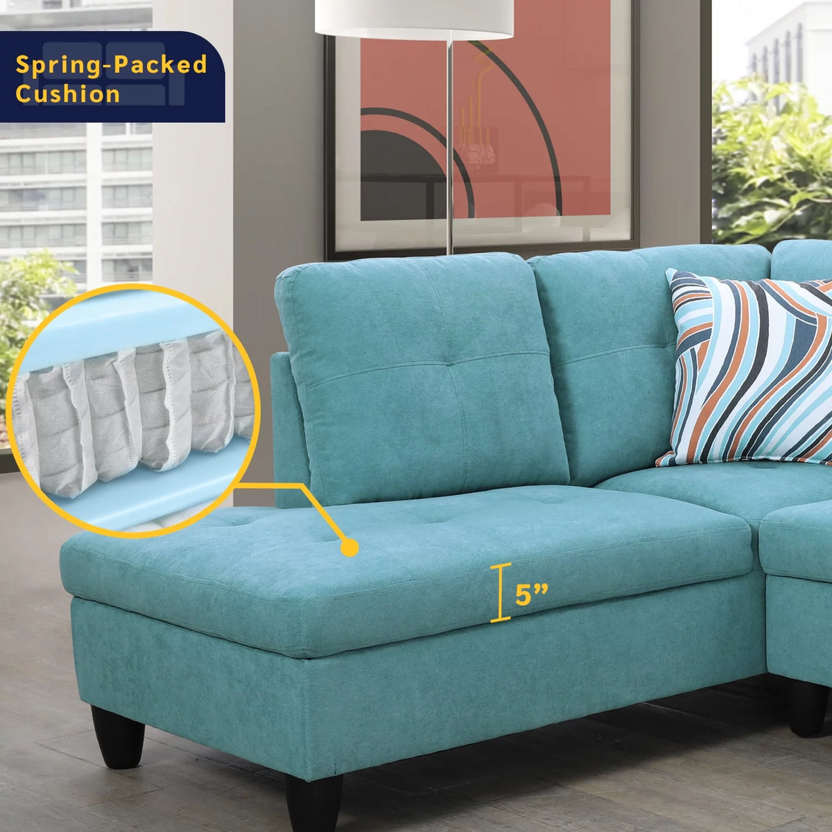 3 Piece Upholstered Sectional Y20099