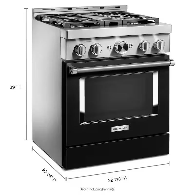 4.1 cu. ft. Smart Gas Range with Self-Cleaning and True Convection in Imperial Black E177