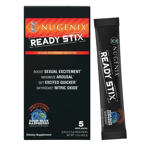 Men's Excitement Booster Supplement, 5 Packets, Powder, Sour Blue Raspberry C936